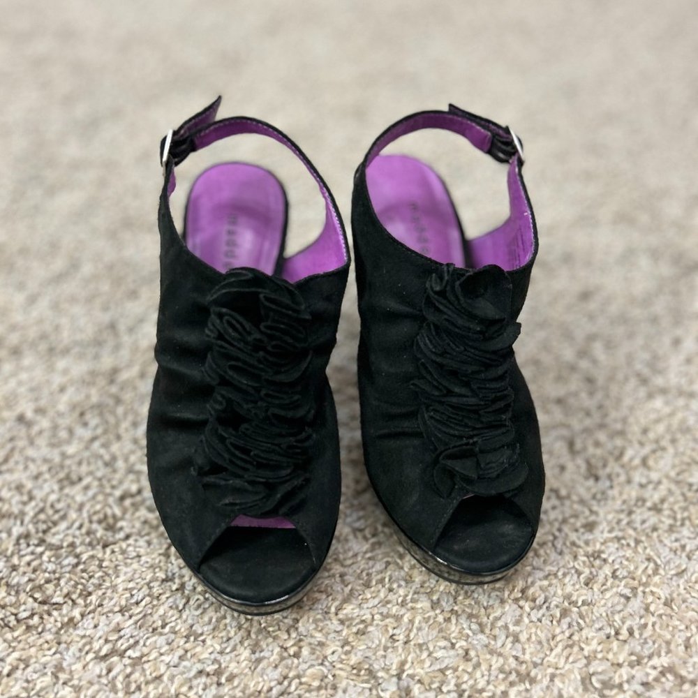 Madden Girl - Black Suede Heel - Size 6 - 4inch